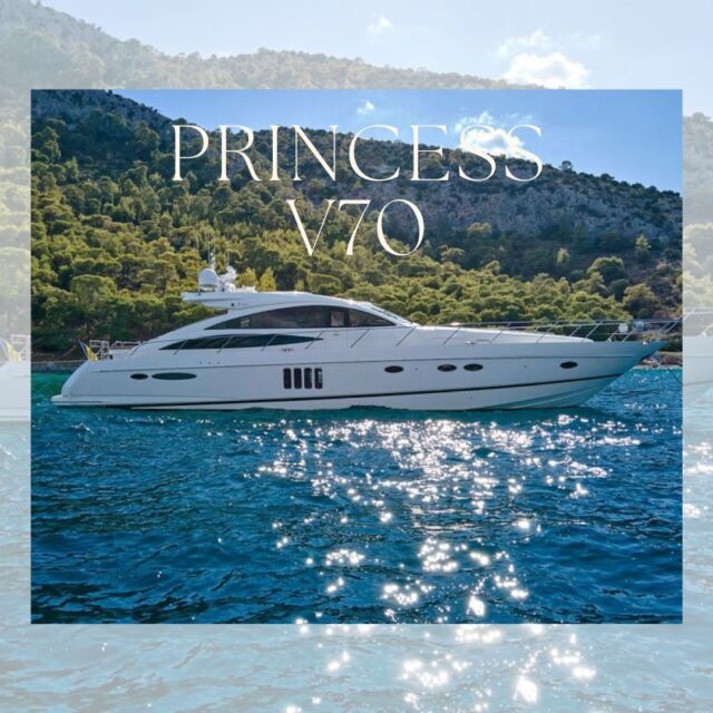 New Listing!
Princess V70 is an elegant yacht, launched in 2007 and last refitted in 2021.
The generously sized aft deck leads to the meticulously composed main saloon. Princess V70 distinguished for its modern lines and fast speed, reaching up to 36 knots. 
She is presented in impeccable condition!

princess#elegance#modernlines#elegance#impessiveperformance#superyacht#yachting#brokerage#flagshipyachts