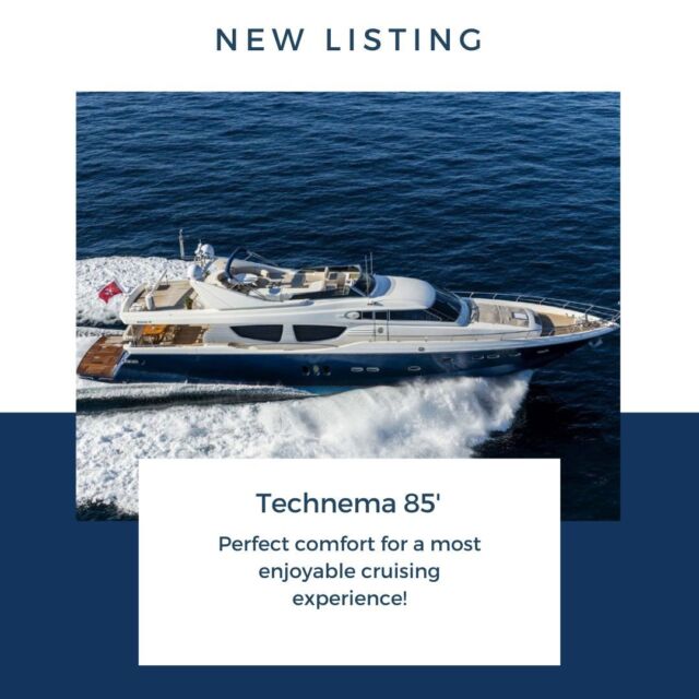 New Listing!

POSILLIPO 85's is a 25.91 m luxury motor yacht built in 2009. She is powered by MTU engines of 1,830 hp each giving her a maximum speed of 29 knots and a cruising speed of 23 knots. 
The motor yacht can accommodate 10 guests in 4 cabins.

She displays perfect comfort for a most enjoyable cruising experience. Excellent space for her size and large sundeck.

technema#comfort#superyacht#yachting#lifestyle#luxuryyacht#brokerage#flagshipyachts